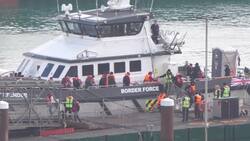 Believed migrants arrive in Dover on Border Force ship News Clip