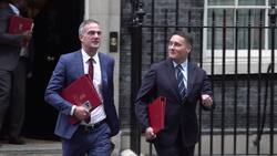 Ministers depart from Cabinet meeting at Downing Street News Clip