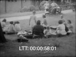 US Family At Park, 1940s Stock Footage