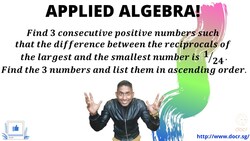 Learn how to apply Algebra to solve this interesting question! Instructional Video