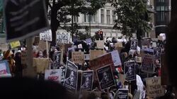 Protesters at Black Lives Matter event in London News Clip