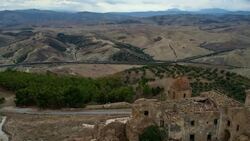 Drone's Views of Italy's Ghost Town: Craco's Ruins Revealed Stock Footage