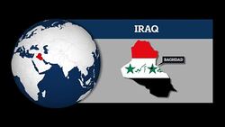Earth Sphere Map and Iraq Country Map with National Flag Stock Footage