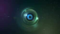 Eye in camera lens and lens flare Stock Footage
