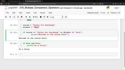 Python for Everybody: The Ultimate Python 3 Bootcamp - Multiple Comparison Operators Instructional Video