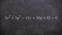 Complete the square to identify foci, center, vertices and co vertices for an ellipse Instructional Video