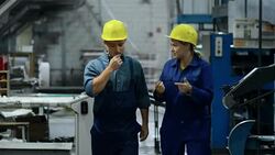 Man and Woman Discussing Work Process Stock Footage