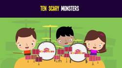 Ten Little Monsters Song for Kids | Halloween Counting Songs for Children | The Kiboomers Instructional Video