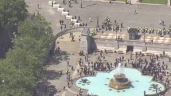 UK: Far right and anti black lives matter protest demonstration in London. News Clip