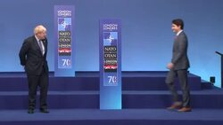 Boris Johnson and Jens Stoltenberg greet Justin Trudeau at NATO summit News Clip
