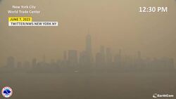 See a timelapse of fire haze around NYC skyline News Clip
