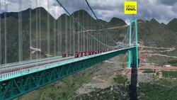 World's tallest bridge completes load test in South West China News Clip