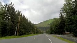 Driving on a Mountain Highway in Alaska Stock Footage