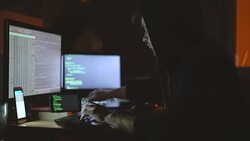 Successful hacker cracked the code. He rejoices and claps his hands Stock Footage