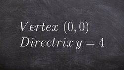 Learn how to write the equation of a parabola given vertex and directrix Instructional Video