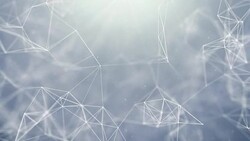 White Connected Lines in Organic Motion Plexus abstract network background Animation of a blue growing network of connected lines and dots, with light trails. seamless loop motion background. Stock Footage