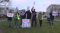 Physiotherapists strike at Royal Derby Hospital News Clip