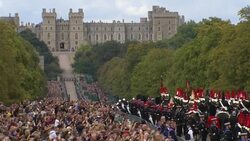 Procession of Queen Elizabeth's coffin makes its way down the long walk News Clip