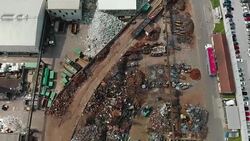 Waste disposal dump from up above Stock Footage