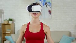 Woman Lifting Dumbbells during Workout at Home Stock Footage