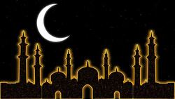 Islamic Ramadan Eid Neon Background Stock Footage