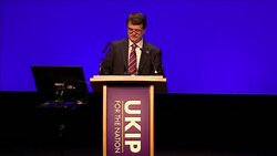 Gerard Batten says UKIP should become a 'radical populist party' Stock Footage