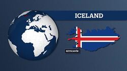 Earth Sphere Map and Iceland Country Map with National Flag Stock Footage
