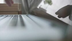 female hand to fingers typing on keyboard Stock Footage