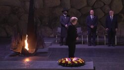 CLEAN : German Chancellor Merkel at Yad Vashem Holocaust memorial News Clip