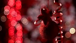 New Year's background. Christmas toys on the background of a New Year's garland. Stock Footage