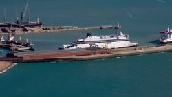 Aerials of P&O Ferries News Clip