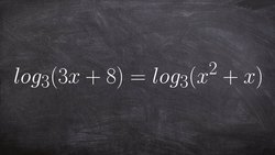 Tutoring Session - Solving when you have a log on both sides Instructional Video