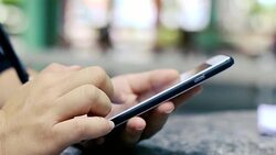 Woman hand phone Stock Footage