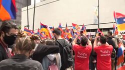 CLEAN : Armenian Americans rally in Los Angeles as Biden recognizes Armenian genocide News Clip