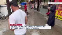 Exclusive: Suffolk police K-9 attacks bystander at funeral for slain NYPD detective News Clip