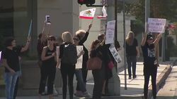 Women Protest Brett Kavanaugh's Confirmation In Studio City Stock Footage