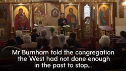 Burnham attends mass at Ukrainian church in Manchester News Clip