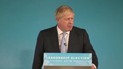 Boris Johnson speaking at a leadership hustings event News Clip