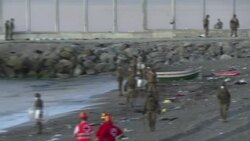 CLEAN : Migrants reaching Ceuta met with force from Spanish police News Clip