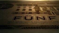 5 East German Marks 1964 Reverse Micro Displacement Close Up Macro Stock Footage