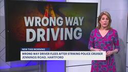 Officials: Wrong-way driver strikes police cruiser in Hartford, flees scene News Clip