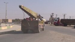 CLEAN : Residents of Syria border town Ras al-Ain flee Turkish offensive News Clip