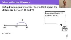 Subtract a pair of 2-digit numbers by finding the difference Instructional Video