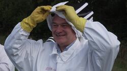 Ed Davey takes part in beekeeping in Dorset News Clip