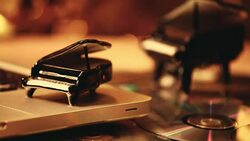 Black Piano cd disk studio hd footage Stock Footage