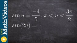 Pre-Calculus - How to Evaluate Using The Double Angle of Sine Instructional Video
