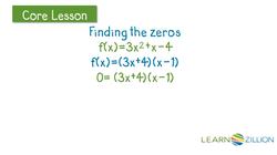 Finding Zeros of Quadratic Functions with Leading Coefficient Greater Than One Instructional Video