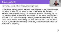 Improving and rewriting analytical responses on poetry Instructional Video