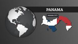 Earth Sphere Map and Panama Country Map with National Flag Stock Footage