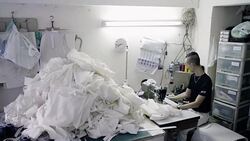 Asian Fashion Designer Working Sewing Machine Stock Footage